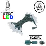 C7 Coaxial 50 LED Pure White 8" Spacing Green Wire