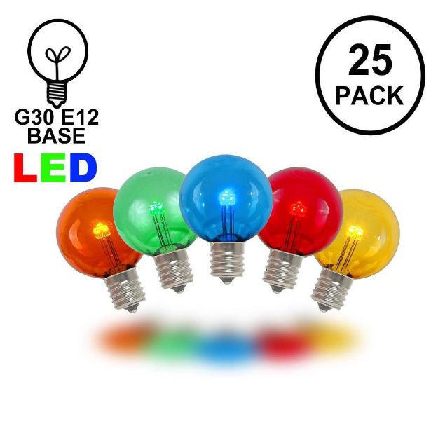 Multi - G30 Glass LED Replacement Bulbs - 25 Pack