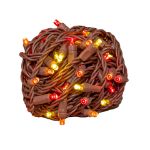 Commercial Grade Wide Angle 50 LED Yellow/Red/Orange 17' Long on Brown Wire