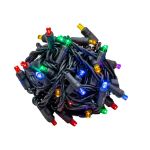 Commercial Grade Wide Angle 50 LED Rainbow Color 17' Long on Black Wire