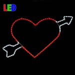 34" Arrow Heart LED Rope Light Motif