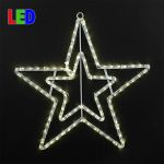 20" Double Star  LED Rope Light Motif
