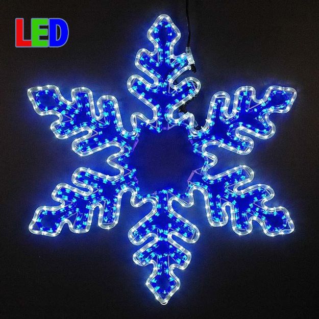5' Fancy LED Blue and White Snowflake