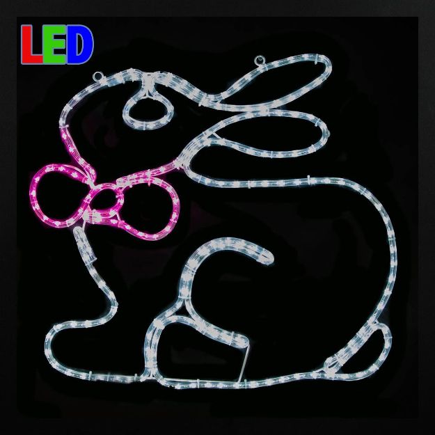 24" Easter Bunny LED Rope Light Motif