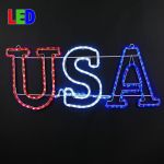36" Patriotic "USA" LED Rope Light Sign