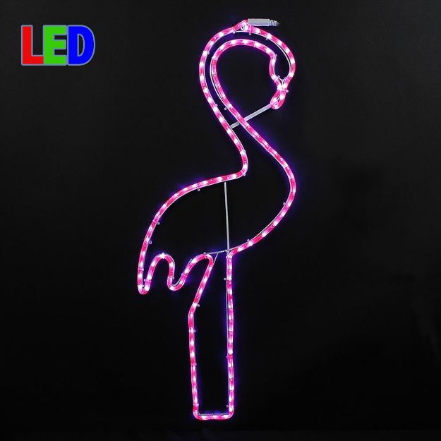 36" Pink Flamingo LED Rope Light Motif 