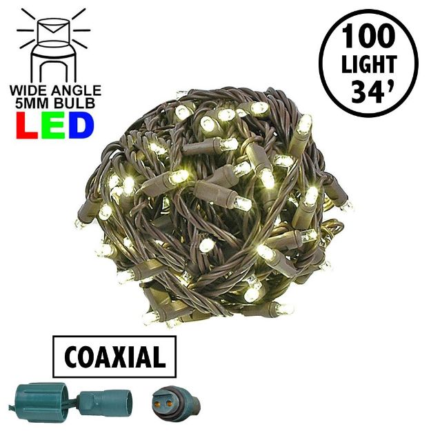 Coaxial 100 LED Warm White 4" Spacing Brown Wire