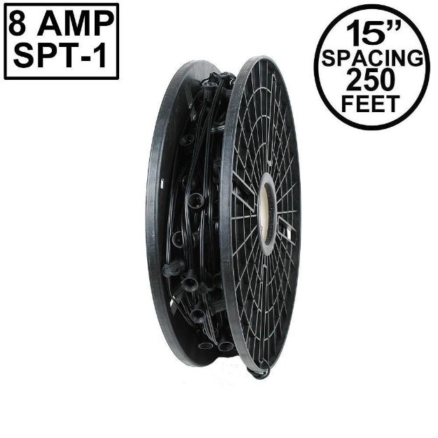Novelty Lights Select C9 250' Spool 15" Spacing 8 Amp Black Wire