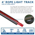 4' Rope Light Track for 3/8" Rope Lights Black