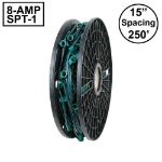 Novelty Lights Select C7 250' Spool  15" Spacing  8 Amp Green Wire