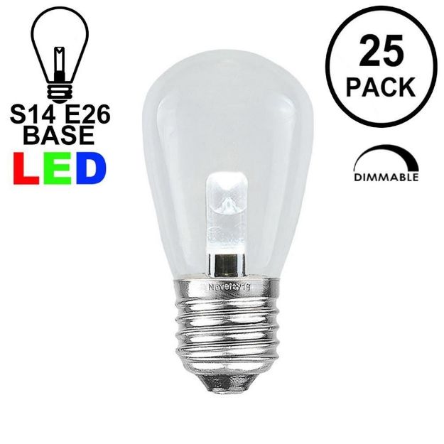 Designer Series Pure White S14 LED Medium Base e26 Bulbs 25 Pack