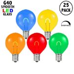 Multi Colored G40 U-Shaped LED Glass Flex Filament Replacement Bulbs 25 Pack