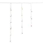 Rainbow LED Icicle Lights on White Wire 70 Bulbs