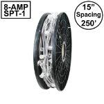 Novelty Lights Select C7 250' Spool 15" Spacing 8 Amp White Wire