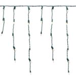 Warm White LED Icicle Lights on Green Wire 150 Bulbs
