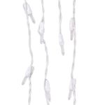 Warm White LED Icicle Lights on White Wire 150 Bulbs