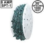 Novelty Lights Select C7 1000' Spool 30" Spacing 8 Amp Green Wire
