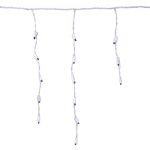 Blue LED Icicle Lights on White Wire 70 Bulbs