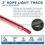 Clear 3' Rope Light Track for 1/2" Rope Lights