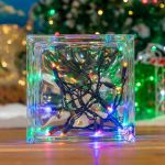 20 Light Non Connectable Multi LED Mini Lights Green Wire