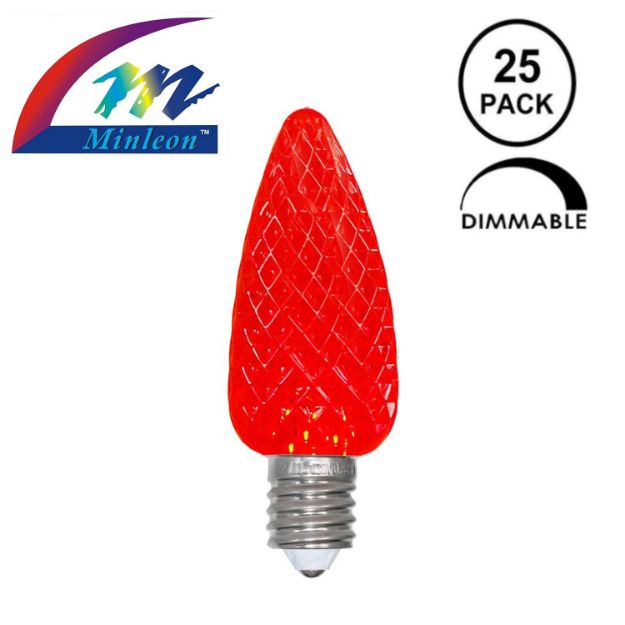 *Minleon* Red C9 LED Replacement Bulbs 25 Pack 