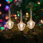 Clear Bubble Light Set with Silver Glitter