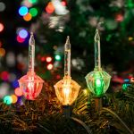 Clear with Clear Multi Color Base Classic Bubble Light Set 7 Lamps