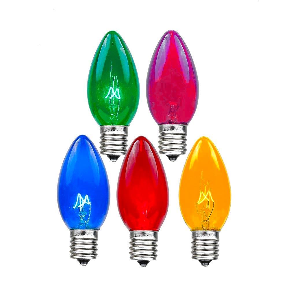 25 Pack C9 Assorted Random Twinkling Replacement Flasher Bulbs Novelty