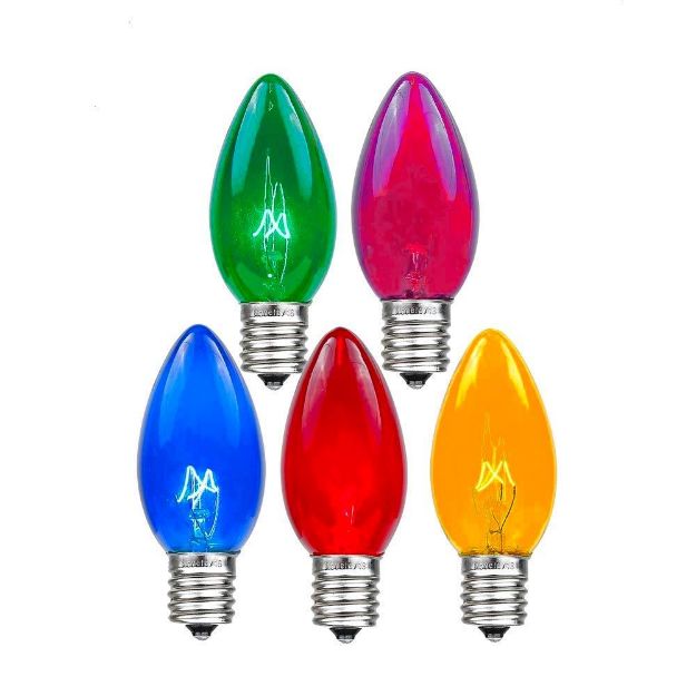 25 Pack C9 Assorted Random Twinkling Replacement Flasher Bulbs Novelty