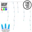 Blue LED Icicle Lights on White Wire 150 Bulbs