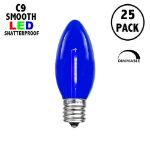 Blue C9 LED Plastic Filament Replacement Bulbs 25 Pack 