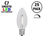 Pure White C7 LED Plastic Filament Replacement Bulbs 25 Pack