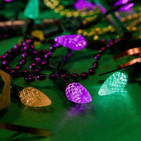 mardi gras colored lights