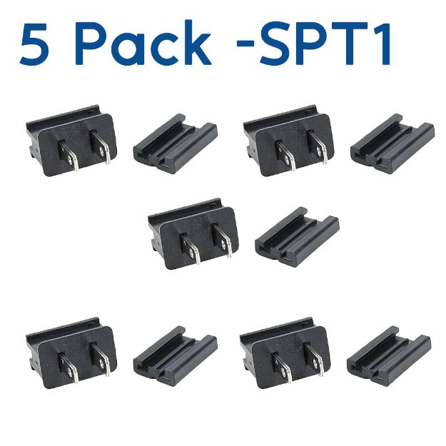 SPT-1 Male Plugs Black - 5 Pack
