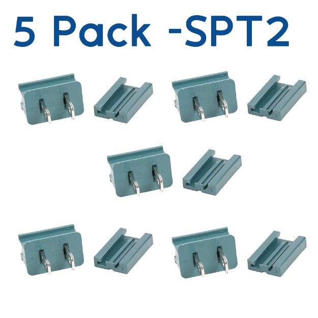 SPT-2 Male Plugs Green - 5 Pack
