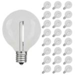 Pure White - G40 - Plastic Filament LED Replacement Bulbs - 25 Pack