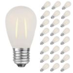 Frosted Warm White S14 LED Plastic Filament Medium Base e26 Bulbs  - 25pk