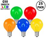 Multi Colored G50 U-Shaped LED Plastic Flex Filament Replacement Bulbs 25 Pack