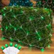 Green LED Net Lights, White Wire 4x6