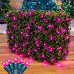 Pink LED Net Lights 4x6 Green Wire