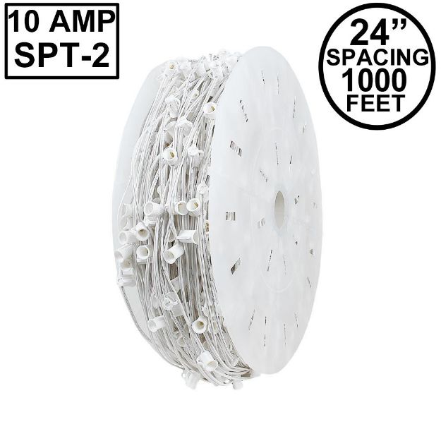 Novelty Lights C7 1000' Spool 24" Spacing 10 Amp White Wire