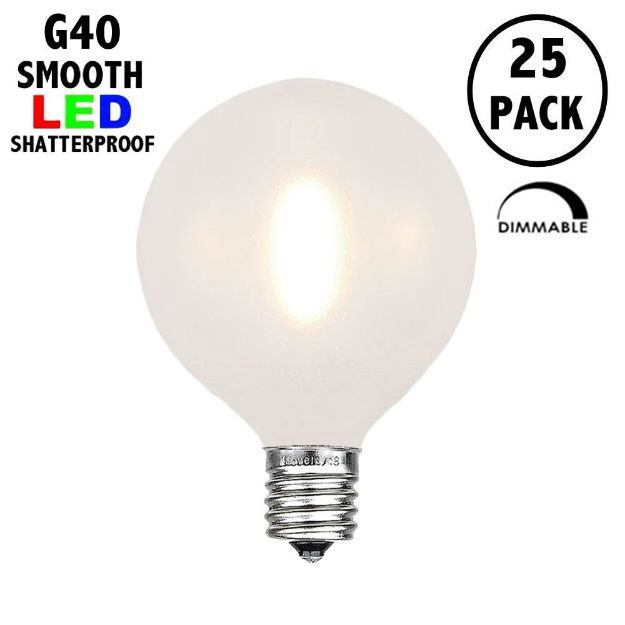 Frosted White - G40 - Plastic Filament LED Replacement Bulbs - 25 Pack