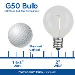 Green LED G50 Plastic Filament LED Globe Bulbs - 25pk