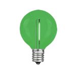 Green LED G50 Plastic Filament LED Globe Bulbs - 25pk