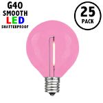 Pink - G40 - Plastic Filament LED Replacement Bulbs - 25 Pack