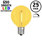 Yellow LED G50 Plastic Filament LED Globe Bulbs - 25pk