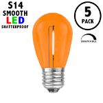 Orange S14 LED Plastic Filament Medium Base e26 Bulbs  - 5pk