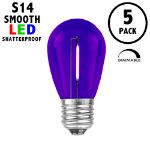 Purple S14 LED Plastic Filament Medium Base e26 Bulbs  - 5pk