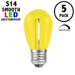 Yellow S14 LED Plastic Filament Medium Base e26 Bulbs  - 5pk