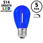 Blue S14 LED Plastic Filament Medium Base e26 Bulbs  - 5pk